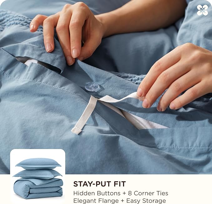 100% Cotton Duvet Cover Set - King - 3 Piece