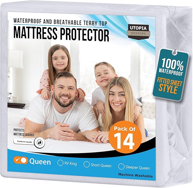 Waterproof Mattress Protector - Queen - 14 Pack