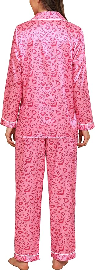 Women's Satin Pajama Set - Long Sleeve - 2 Piece