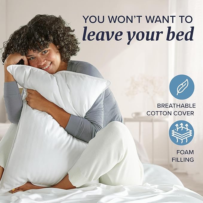 Memory Foam Cooling Bed Pillow - Queen - 2 Pack