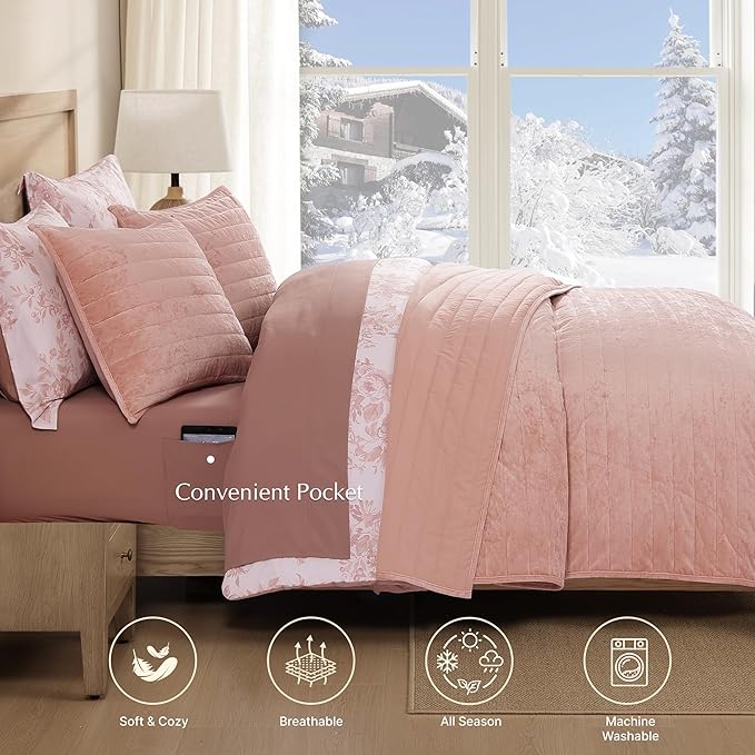 Velvet Quilt Set - Queen - 3 Piece
