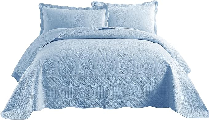 100% Cotton Quilt Set - King - 3 Piece