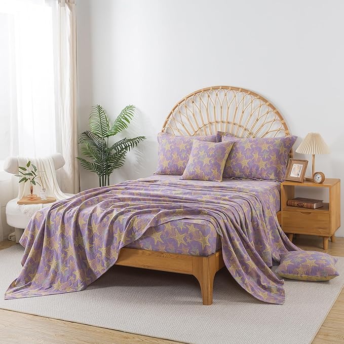 100% Cotton Bed Sheet Set - King - 4 Piece