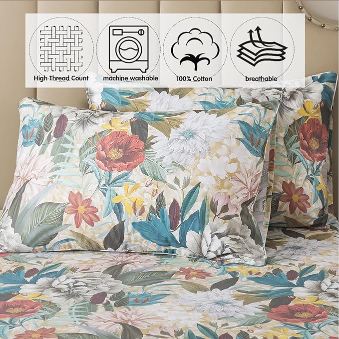 100% Cotton Bed Sheet Set - Twin - 4 Piece