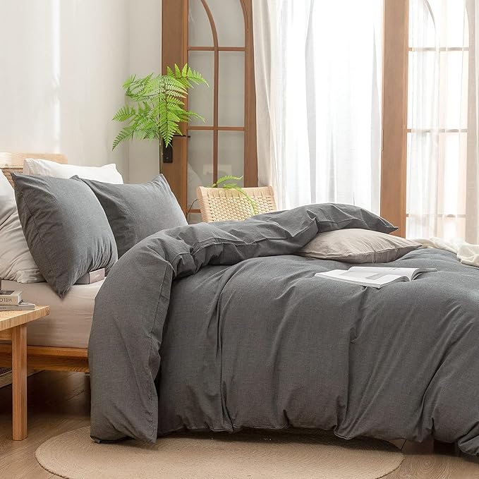 Linen Duvet Cover Set - Queen - 3 Piece