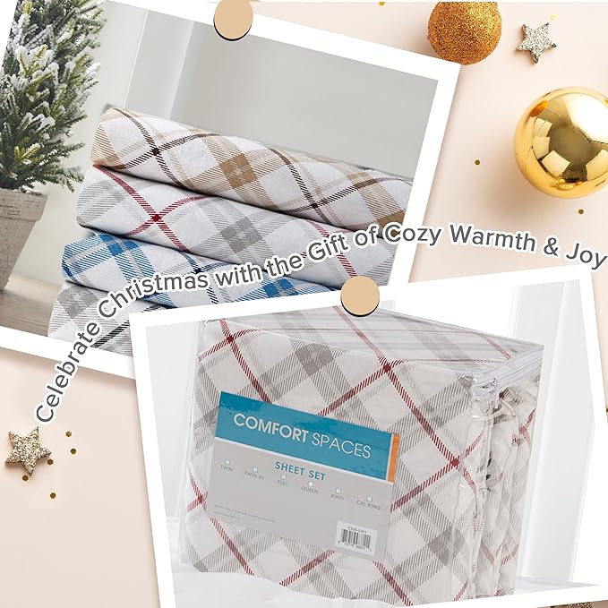 Flannel Bed Sheet Set - Full - 4 Piece