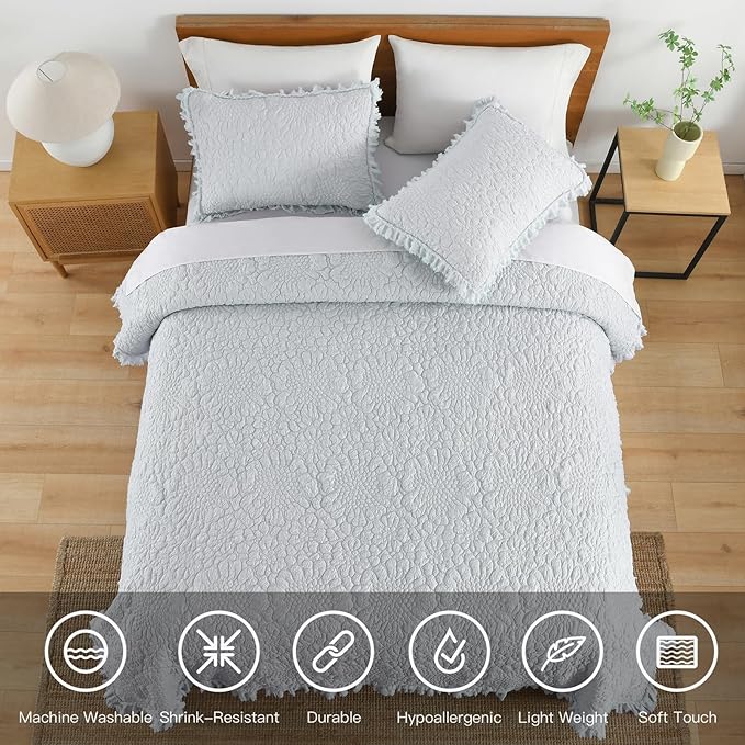 Microfiber Quilt Set - Queen - 3 Piece