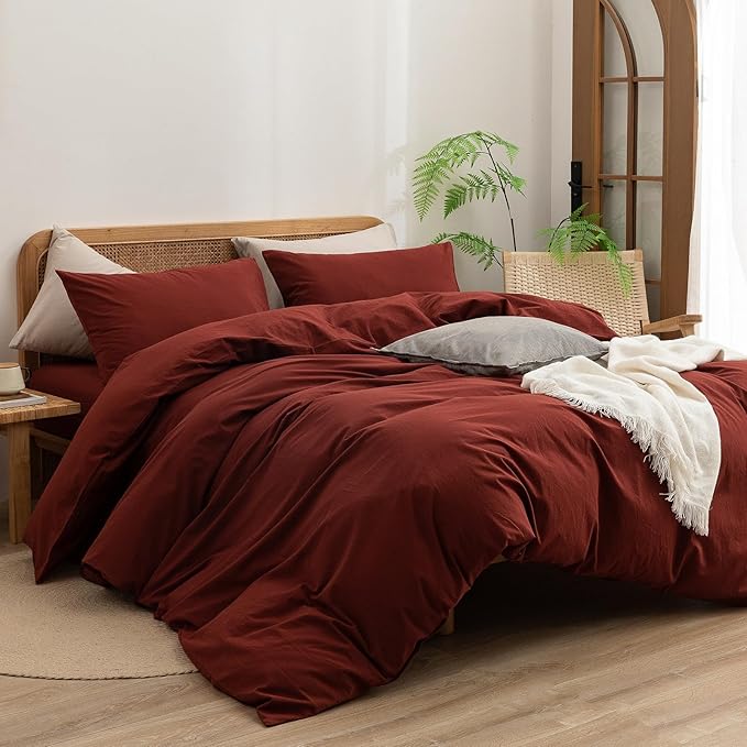 Linen Duvet Cover Set - Queen - 3 Piece