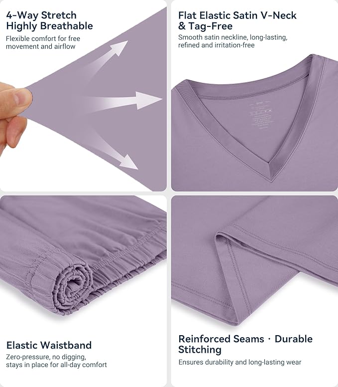 Women's Bamboo Cooling Pajama Set - Short Sleeve - 2 Piece