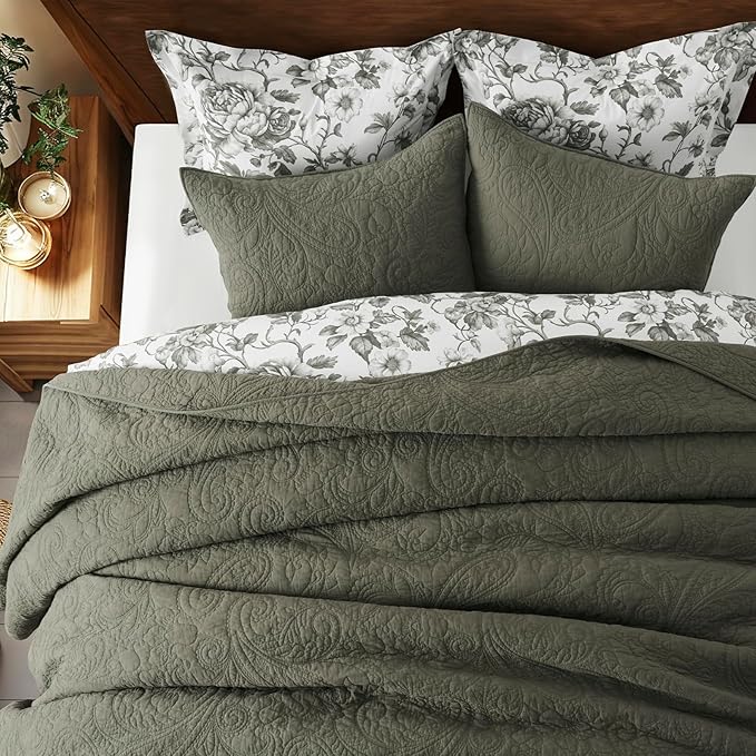 100% Cotton Quilt Set - King - 3 Piece