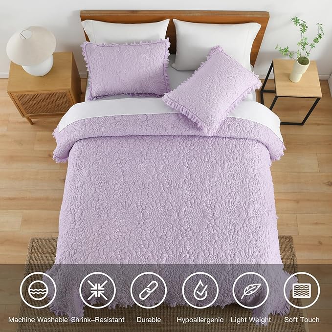 Microfiber Quilt Set - Queen - 3 Piece