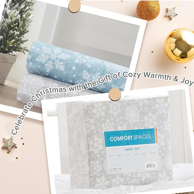 Flannel Bed Sheet Set - King - 4 Piece