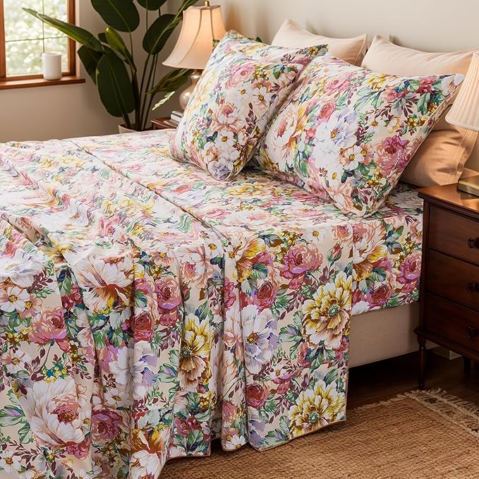 100% Cotton Bed Sheet Set - Twin - 4 Piece