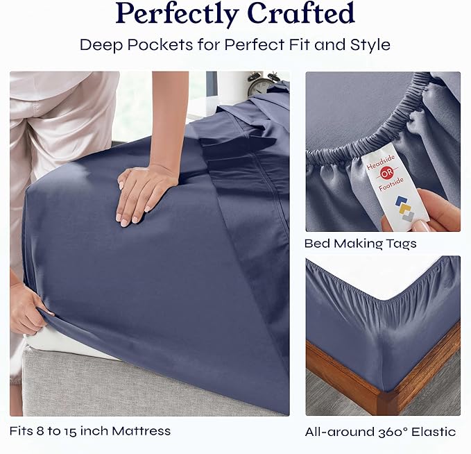 100% Cotton Bed Sheet Set - Twin XL - 3 Piece