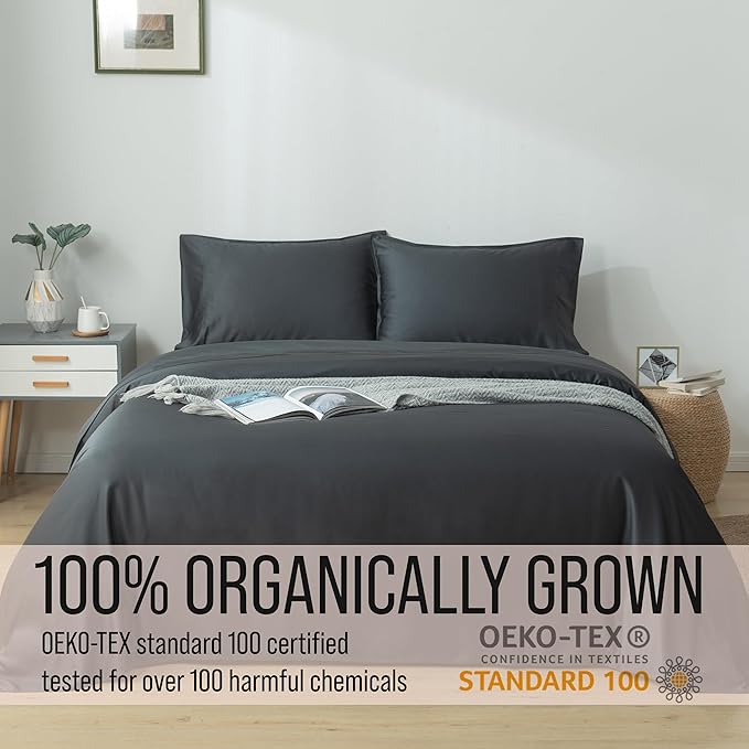 Bamboo Cooling Bed Sheet Set - Queen - 18 in Deep Pocket