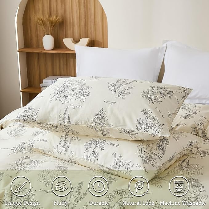 100% Cotton Duvet Cover Set - Queen - 3 Piece