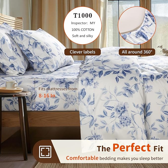 Bed Sheet Set - Queen - 16 in Deep Pocket - 4 Piece