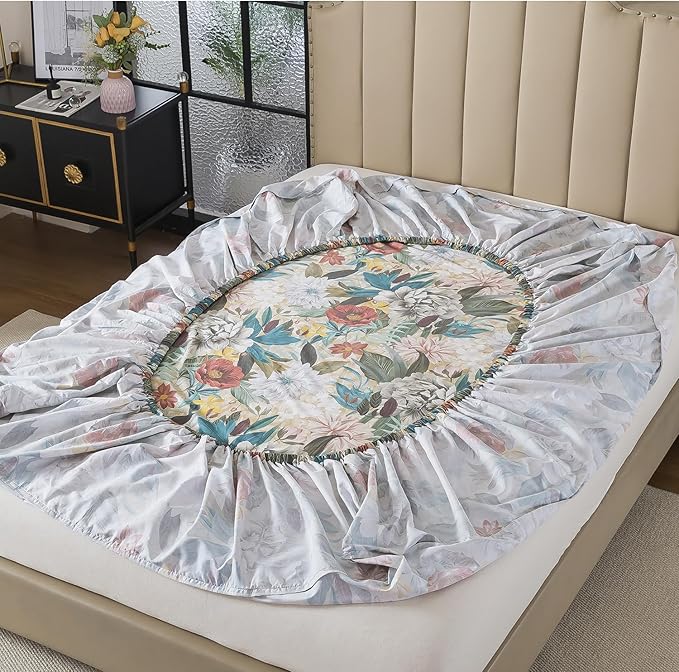 100% Cotton Bed Sheet Set - Queen - 4 Piece