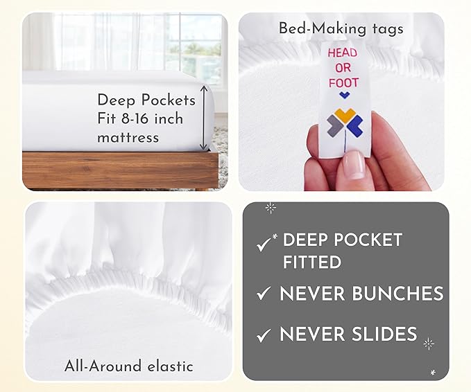 100% Cotton Bed Sheet Set - Full - 2 Pack