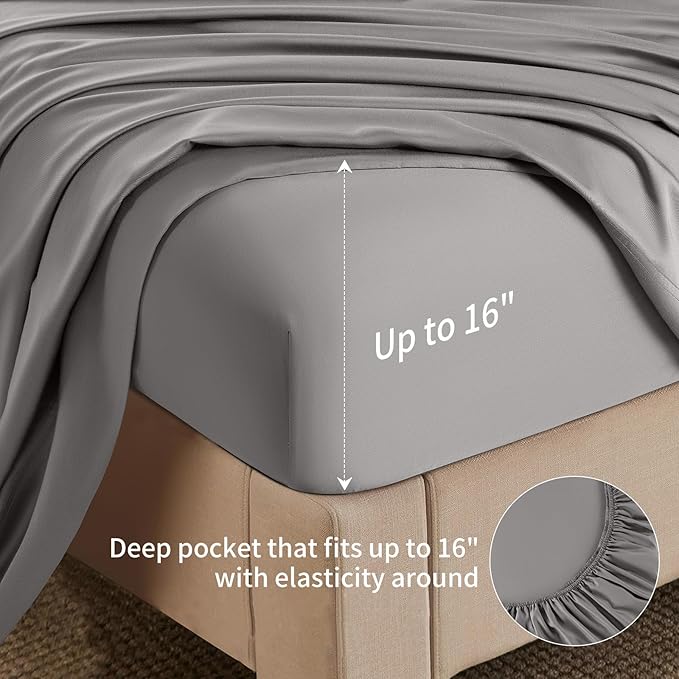 Bamboo Cooling Bed Sheet Set - King - 6 Piece