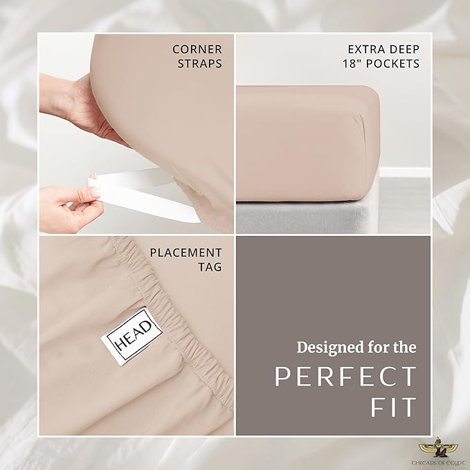 Cooling Bed Sheet Set - Queen - 18 in Deep Pocket