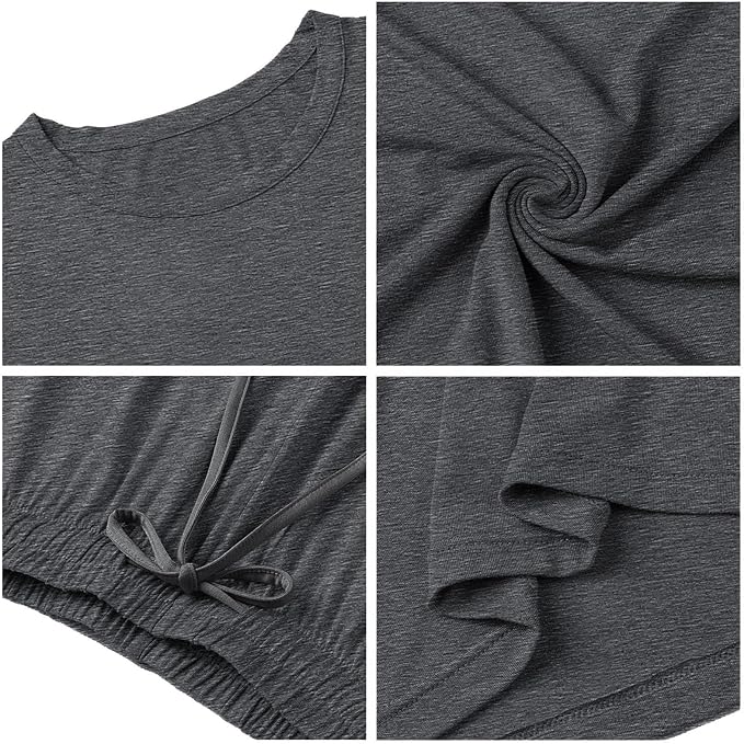 Women's Bamboo Pants Pajama Set - Short Sleeve - 2 Piece
