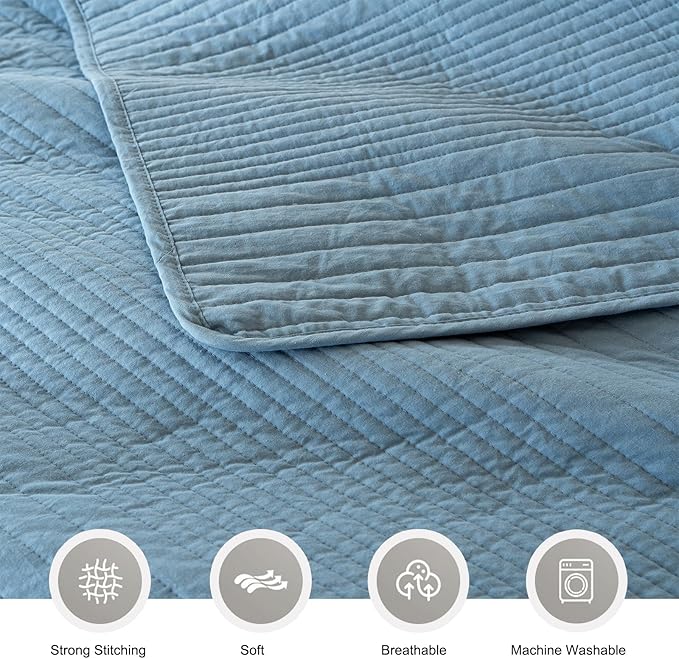 100% Cotton Quilt Set - Queen - 3 Piece
