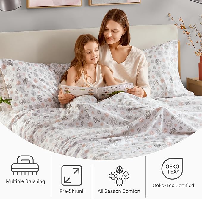 100% Cotton Bed Sheet Set - King - 4 Piece