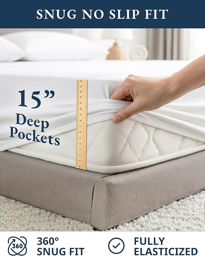 Linen Bed Sheet Set - Full - 15 in Deep Pocket - 4 Piece