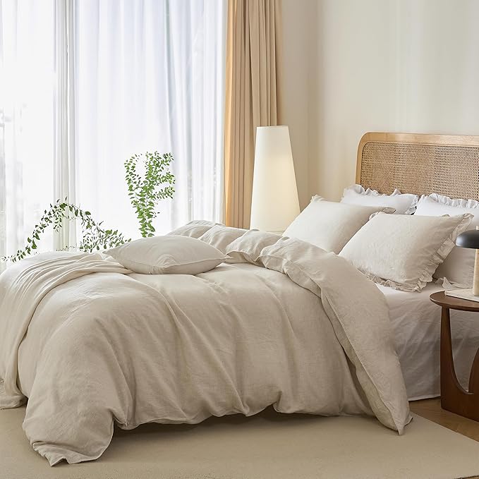 Linen Duvet Cover Set - Queen - 3 Piece