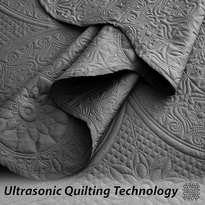 Microfiber Quilt Set - King - 3 Piece