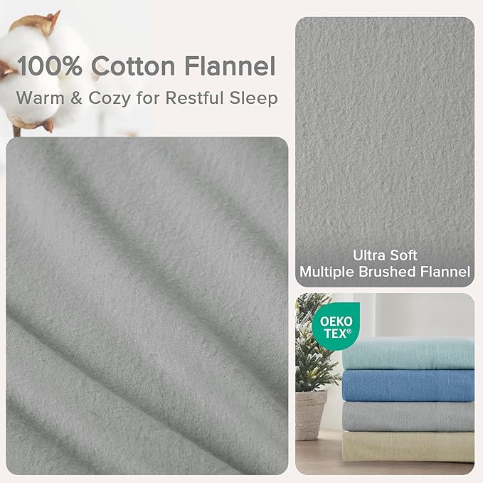 Flannel Bed Sheet Set - Full - 4 Piece