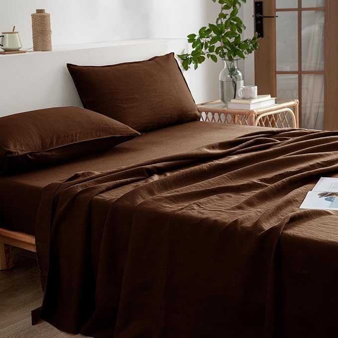 Linen Bed Sheet Set - King - 4 Piece