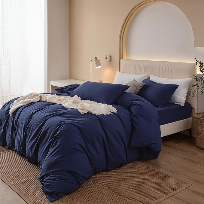 Linen Duvet Cover Set - King - 104 x 98 in - 3 Piece