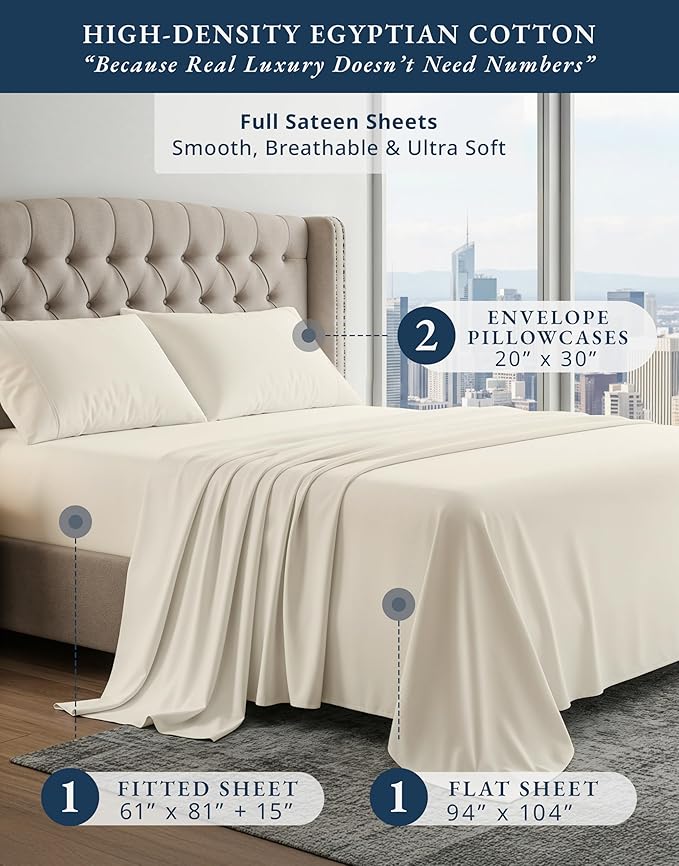 Linen Cooling Bed Sheet Set - Full
