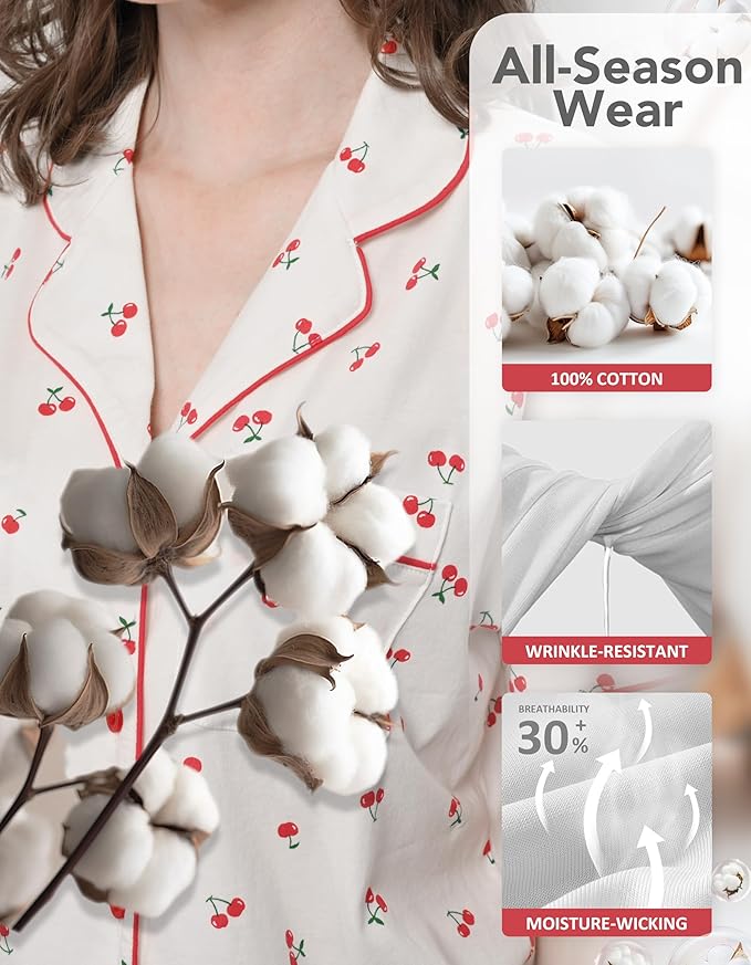Women's 100% Cotton Pajama Set - 2 Piece