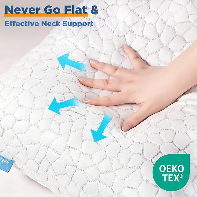 Memory Foam Cooling Bed Pillow - King - 2 Piece
