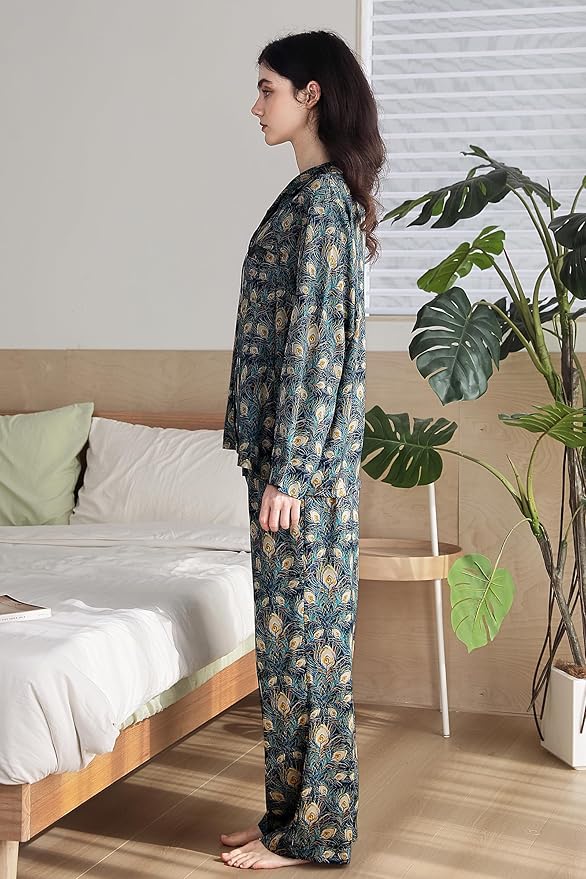 Satin Pajama Set - Long Sleeve - 2 Piece