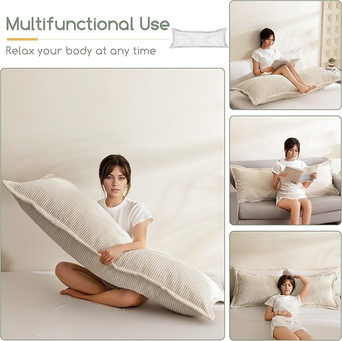 Memory Foam Body Pillow - Full - 20 x 54 in