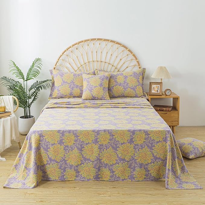 100% Cotton Bed Sheet Set - King - 4 Piece