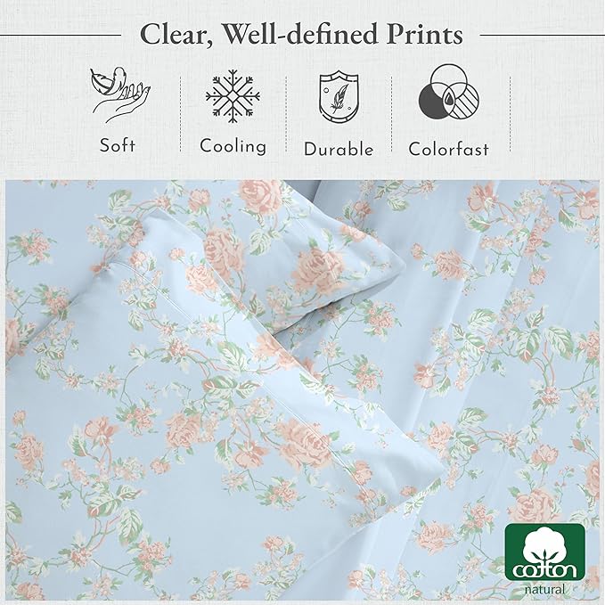 100% Cotton Bed Sheet Set - Full - 4 Piece