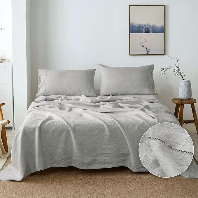 Linen Bed Sheet Set - Twin - 3 Piece