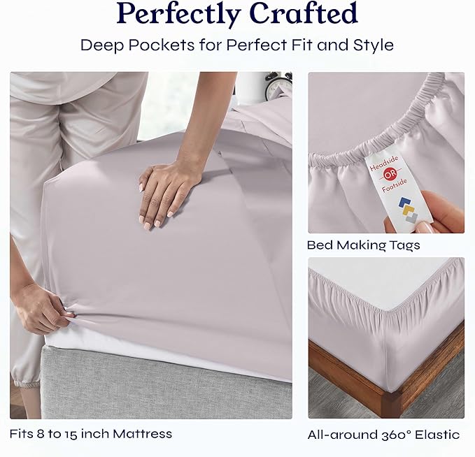 100% Cotton Bed Sheet Set - Twin XL - 3 Piece