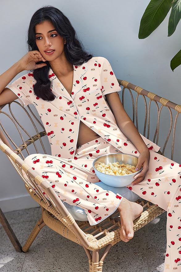Women's Pajama Set - Short Sleeve - 2 Piece