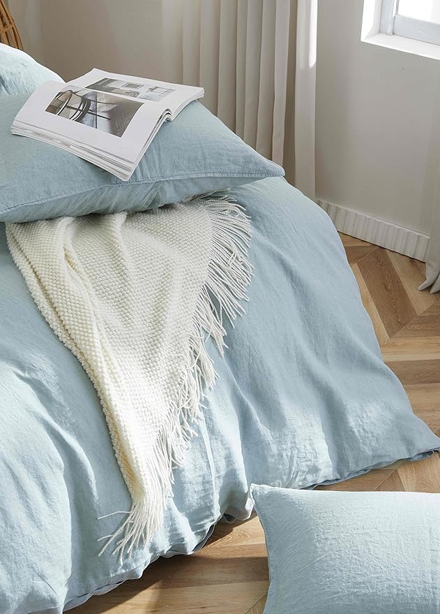Linen Duvet Cover Set - Queen - 3 Piece