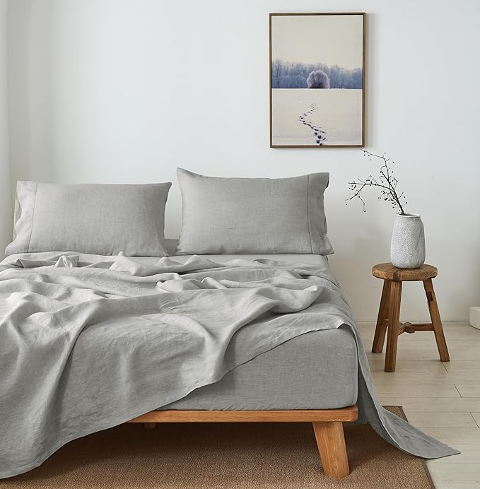 Linen Bed Sheet Set - Twin - 3 Piece