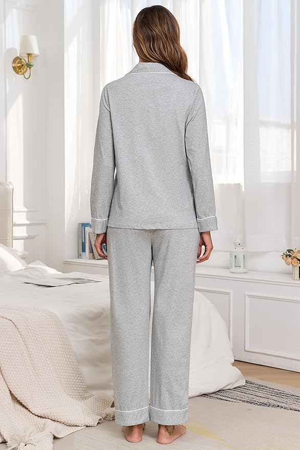 Women's 100% Cotton Pajama Set - Long Sleeve - 2 Piece