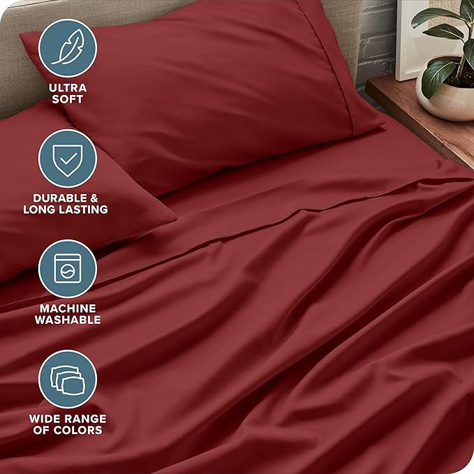 Microfiber Bed Sheet Set - Full - 4 Piece