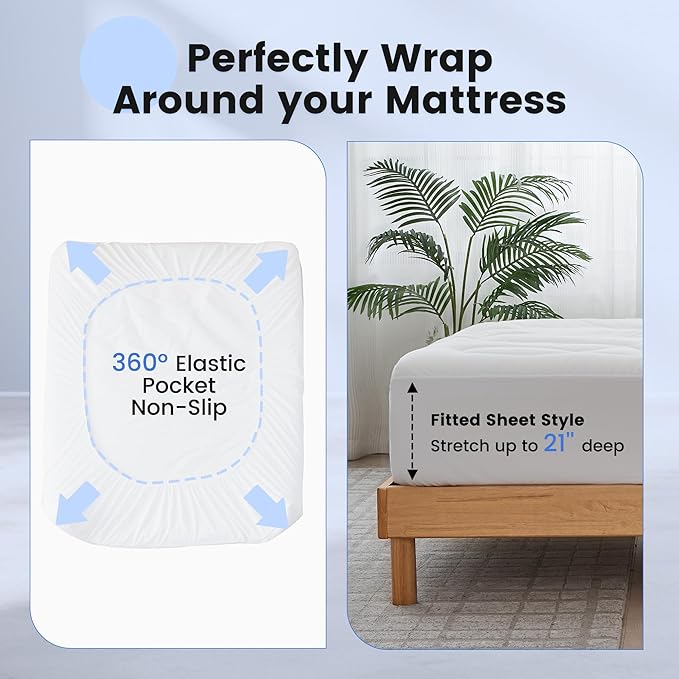 Waterproof Mattress Pad - Twin - 21 in Deep Pocket
