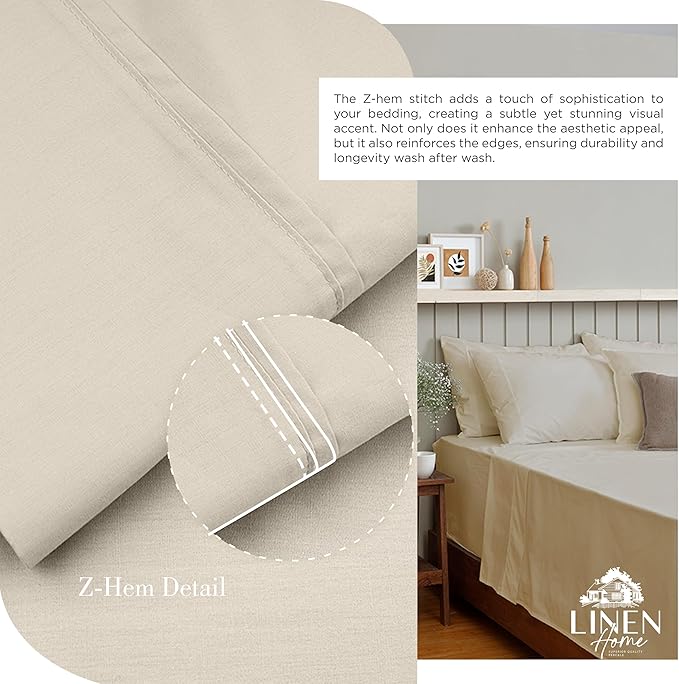 100% Cotton Bed Sheet Set - Queen - 4 Piece